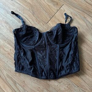 White Fox Boutique Black Lace Corset Top